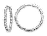 1.90 Carat (ctw I1-I2,H-I) Diamond in-Out Hoop Earrings in 14K White Gold